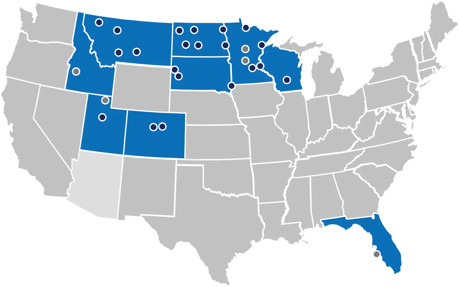 AE2S USA Office Locations map